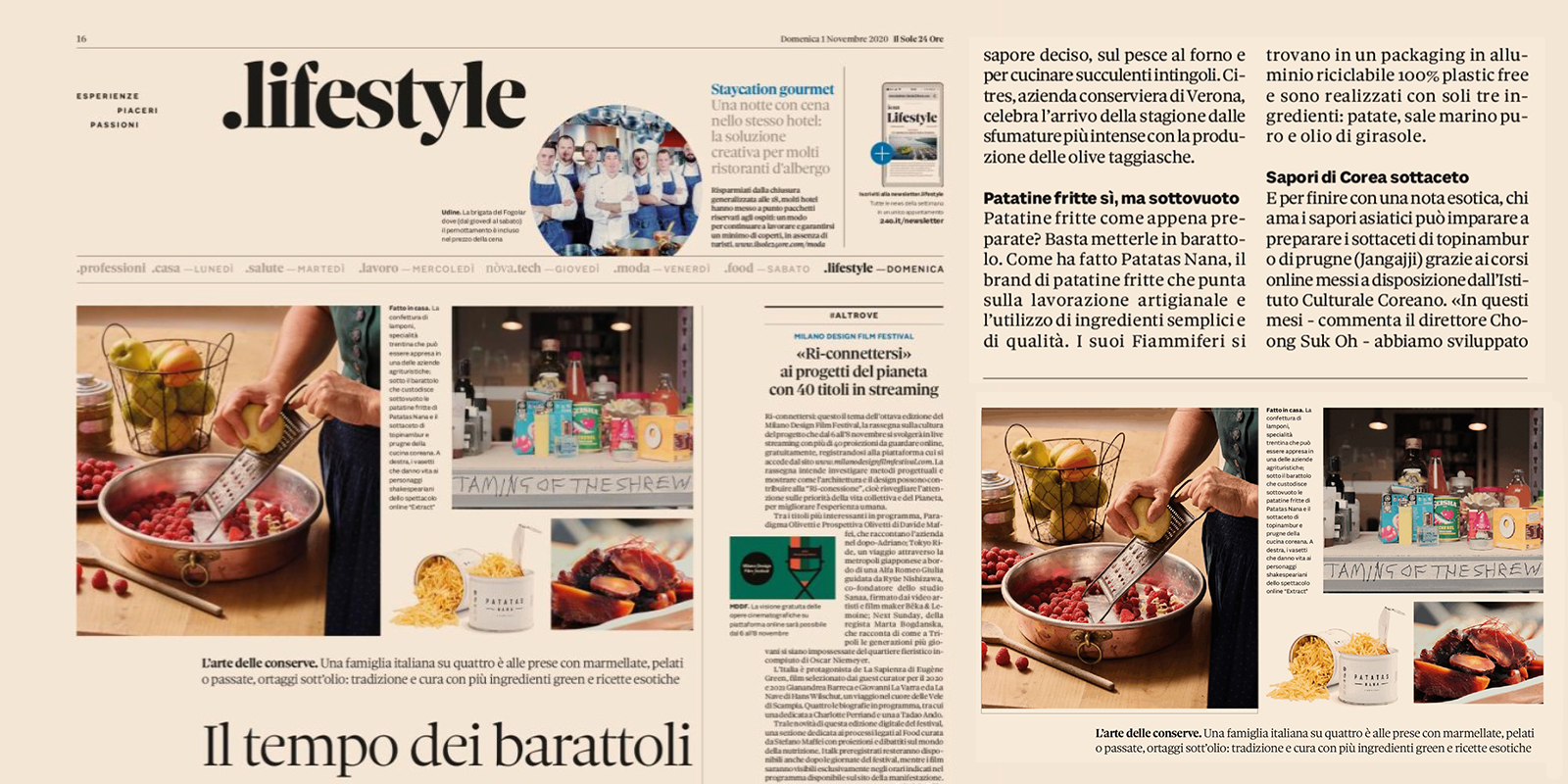 I nostri fiammiferi sono sulla rivista Lifestyle, inserto de Il Sole 24 ORE